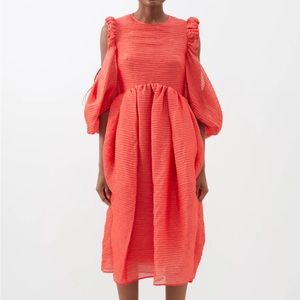 Cecilie Bahnsen eero cutout-shoulder matelassé midi dress